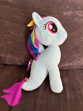 My Little Pony Light Blue Plush with Rainbow Mane and Purple Tail